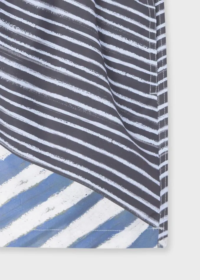 MensWomens Paul Smith Monogrammed Gifts Blue 039Pencil Stripe Collage039 Swim Shorts