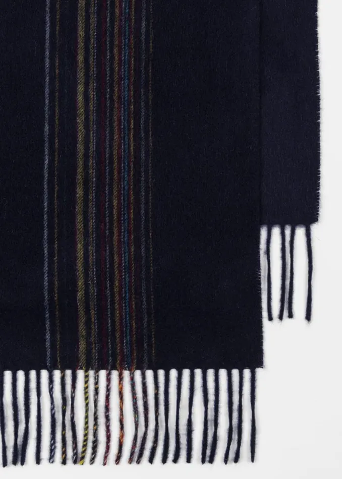 MensWomens Paul Smith Scarves Navy LambswoolCashmere Offset Faded 039Signature Stripe039 Scarf MensWomens Paul Smith Scarves Navy LambswoolCashmere Offset Faded 039Signature Stripe039 Scarf