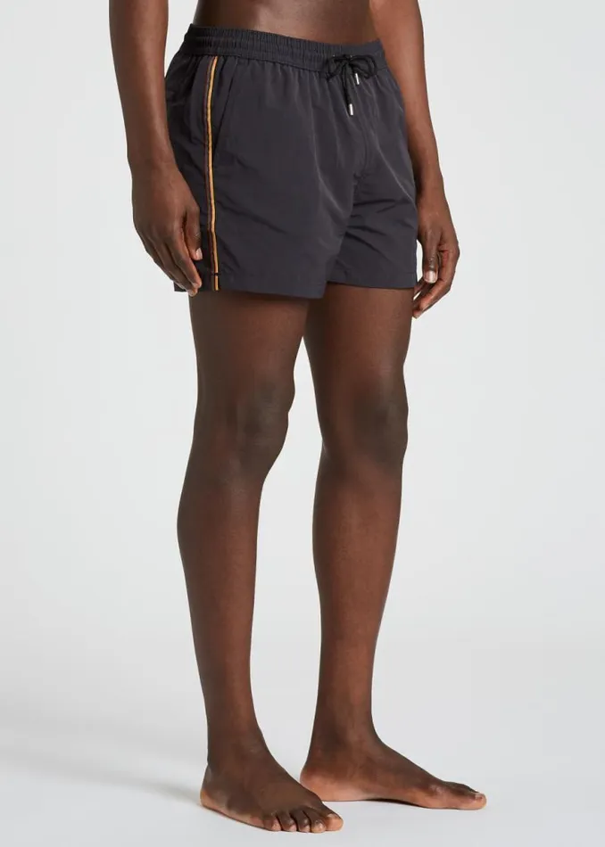 MensWomens Paul Smith The Classics Black Swim Shorts With 039Artist Stripe039 Trim MensWomens Paul Smith The Classics Black Swim Shorts With 039Artist Stripe039 Trim
