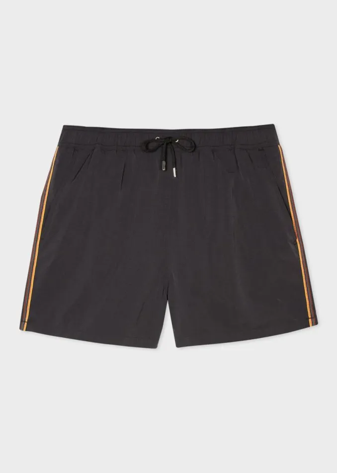 MensWomens Paul Smith The Classics Black Swim Shorts With 039Artist Stripe039 Trim MensWomens Paul Smith The Classics Black Swim Shorts With 039Artist Stripe039 Trim