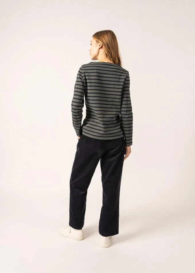 Meridame Ii Authentic Breton Shirt Heavyweight Cotton Armygreennavy Women Saint James Aw24