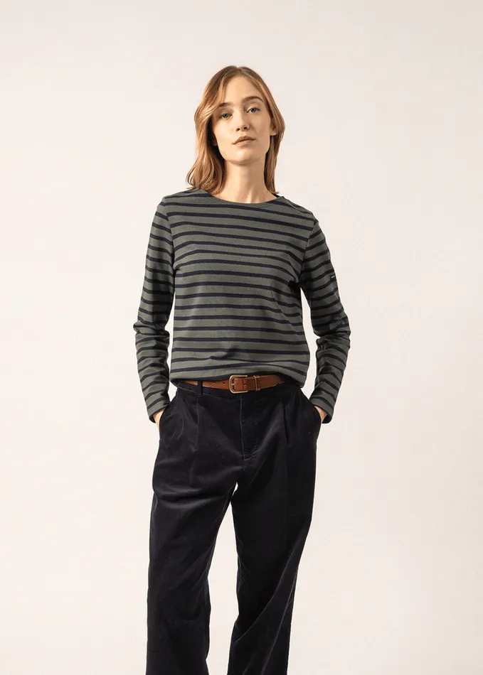 Meridame Ii Authentic Breton Shirt Heavyweight Cotton Armygreennavy Women Saint James Aw24