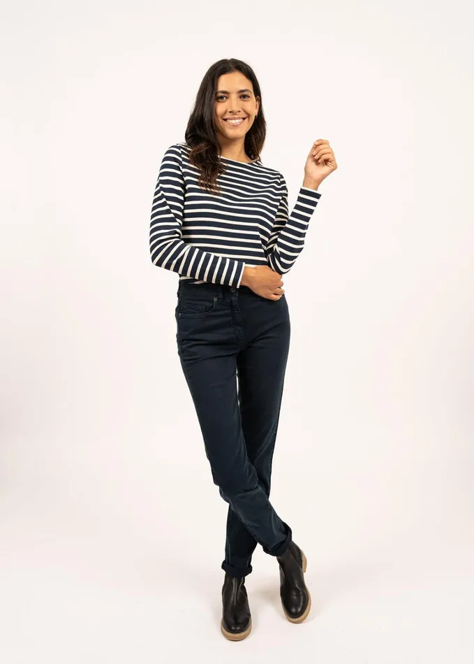 Meridame Ii Authentic Breton Shirt Heavyweight Cotton Navyecru Women Saint James Breton Striped Shirts