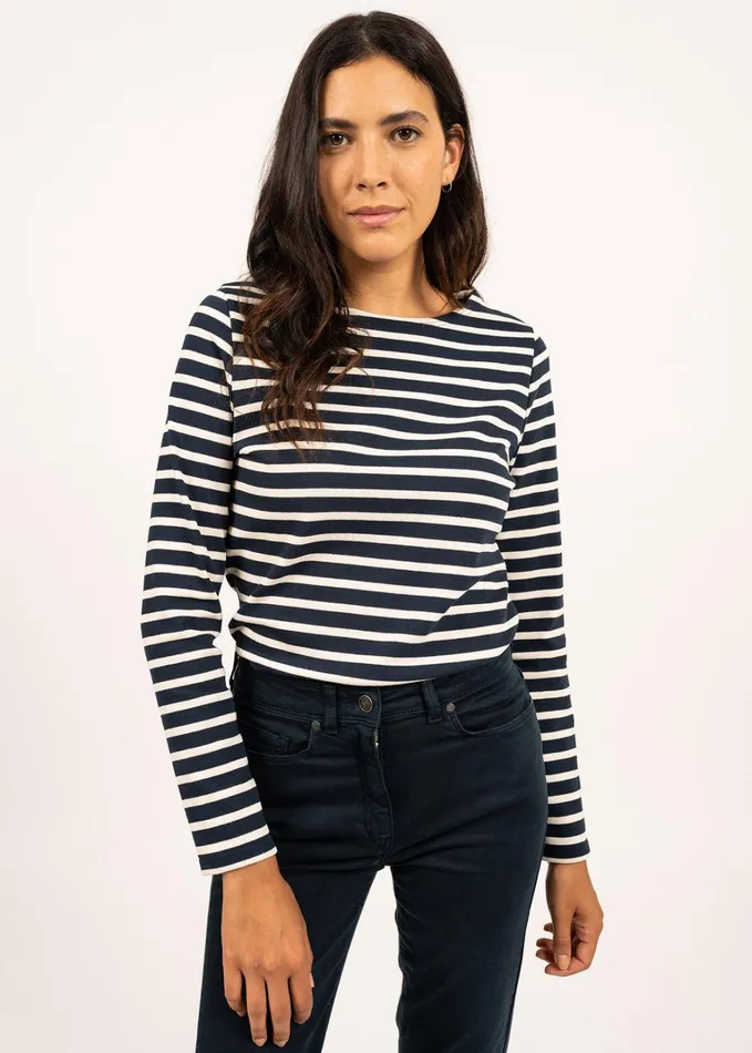 Meridame Ii Authentic Breton Shirt Heavyweight Cotton Navyecru Women Saint James Breton Striped Shirts