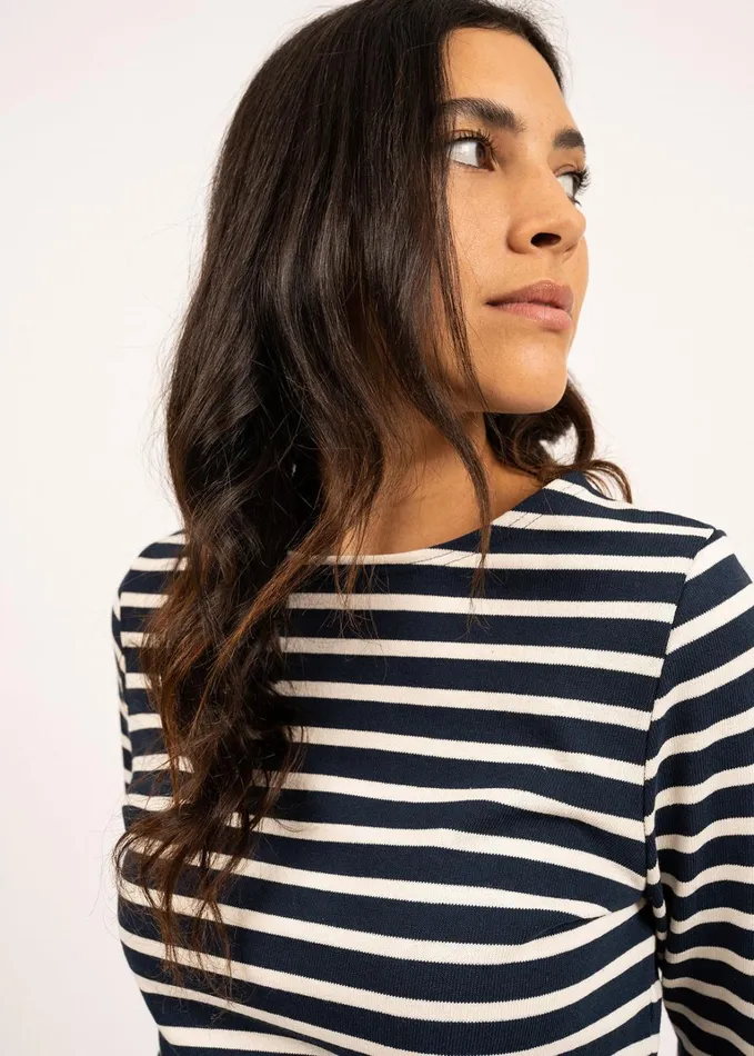 Meridame Ii Authentic Breton Shirt Heavyweight Cotton Navyecru Women Saint James Breton Striped Shirts
