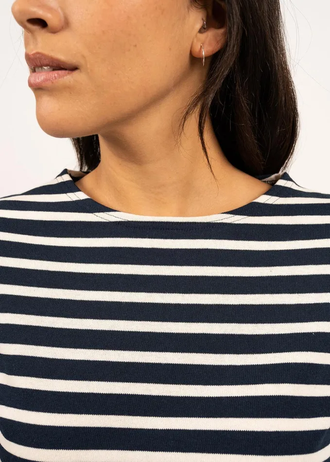 Meridame Ii Authentic Breton Shirt Heavyweight Cotton Navyecru Women Saint James Breton Striped Shirts