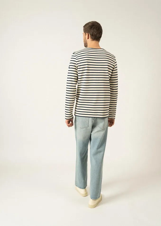 Meridien Moderne Original Breton Shirt Heavyweight Cotton Ecrunavy Women Saint James Breton Striped Shirts