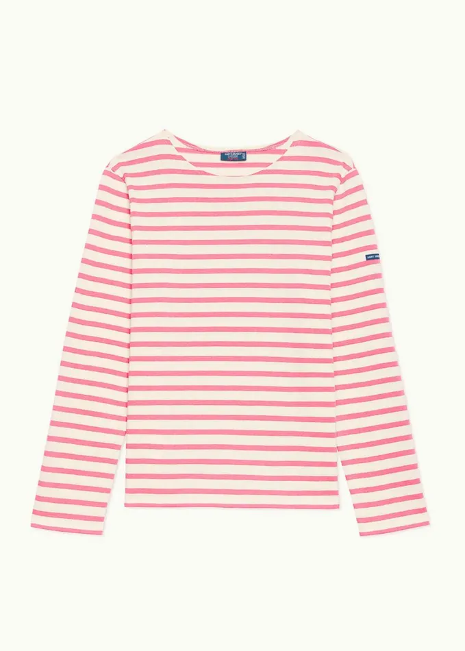 Meridien Moderne Original Breton Shirt Heavyweight Cotton Ivorypink Men Saint James Aw24 Meridien Moderne Original Breton Shirt Heavyweight Cotton Ivorypink Men Saint James Aw24