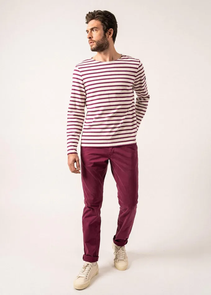 Meridien Moderne Original Breton Shirt Heavyweight Cotton Ivoryplum Women Saint James Aw24