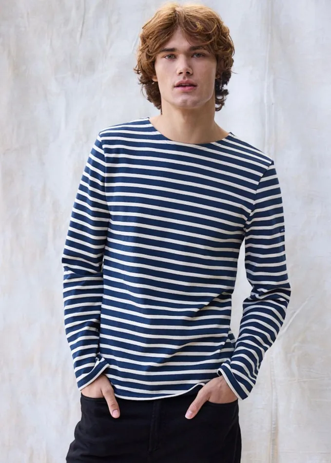 Meridien Moderne Original Breton Shirt Heavyweight Cotton Navyecru Men Saint James Breton Striped Shirts Meridien Moderne Original Breton Shirt Heavyweight Cotton Navyecru Men Saint James Breton Striped Shirts