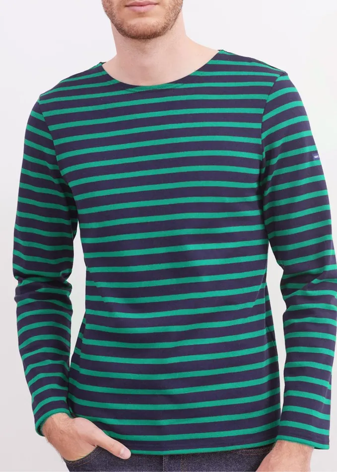 Meridien Moderne Original Breton Shirt Heavyweight Cotton Navykellygreen Men Saint James Aw24