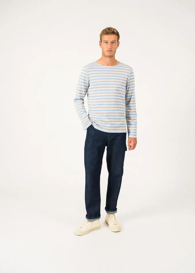 Meridien Moderne Original Breton Shirt Heavyweight Cotton Oatmealoxygenblue Women Saint James Aw24