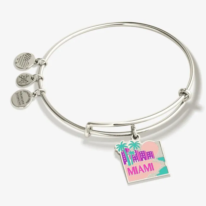 Miami Charm Bangle Bracelet Shiny Gold Women Alex And Ani Iconic Alex And Ani