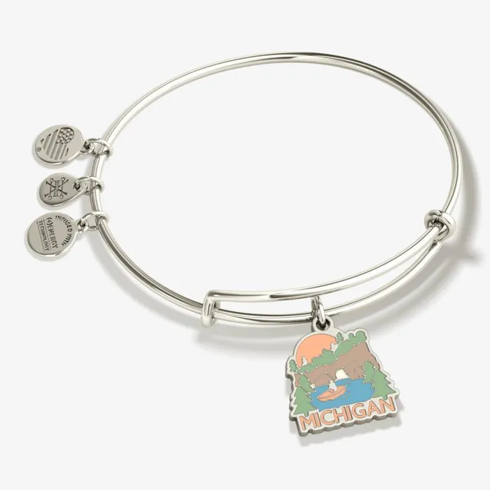 Michigan Charm Bangle Bracelet Shiny Gold Women Alex And Ani Iconic Alex And Ani Michigan Charm Bangle Bracelet Shiny Gold Women Alex And Ani Iconic Alex And Ani