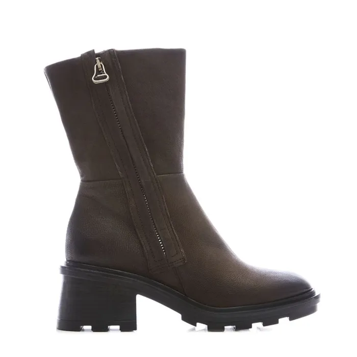 MidCalf Boots Women Moda In Pelle Allura Grey Leather