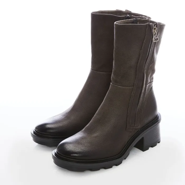 MidCalf Boots Women Moda In Pelle Allura Grey Leather