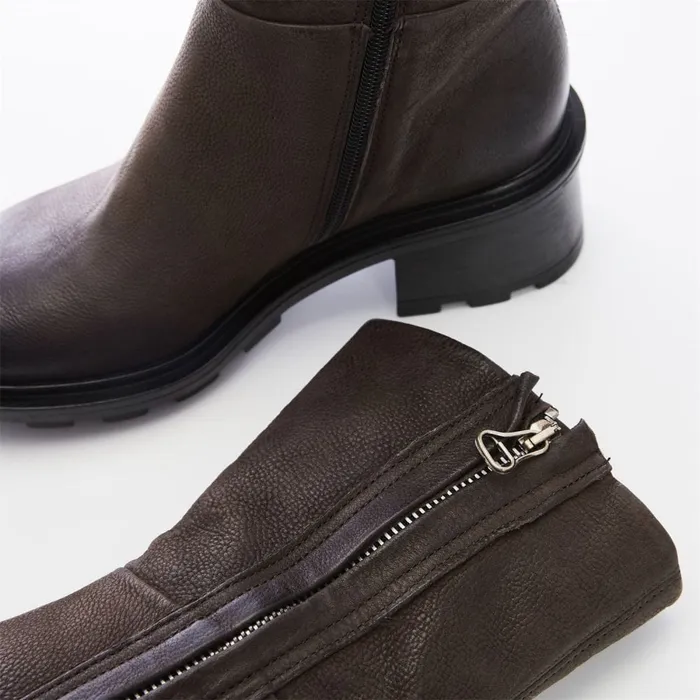 MidCalf Boots Women Moda In Pelle Allura Grey Leather