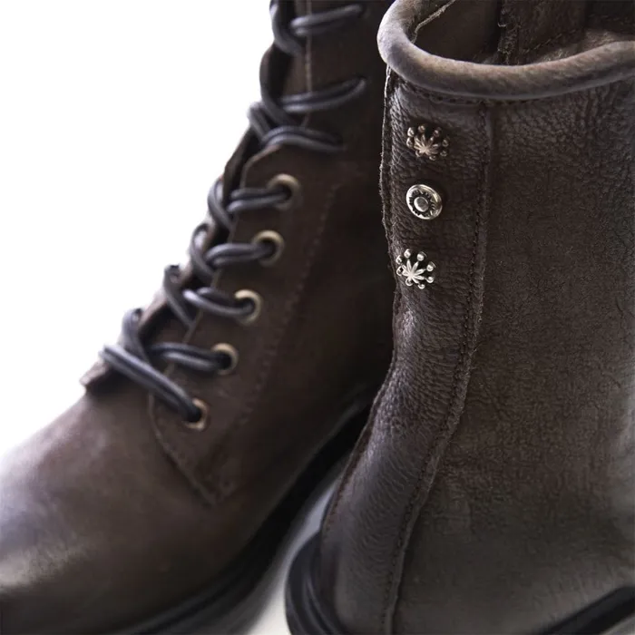MidCalf Boots Women Moda In Pelle Alysse Grey Leather