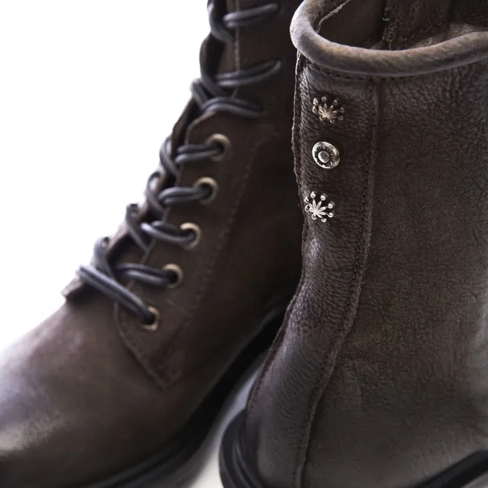 MidCalf Boots Women Moda In Pelle Alysse Grey Leather