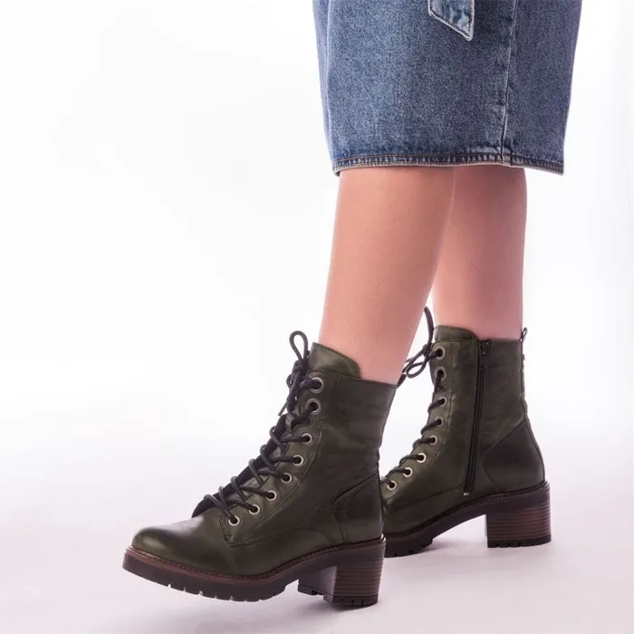 MidCalf Boots Women Moda In Pelle Bellzie Green Leather