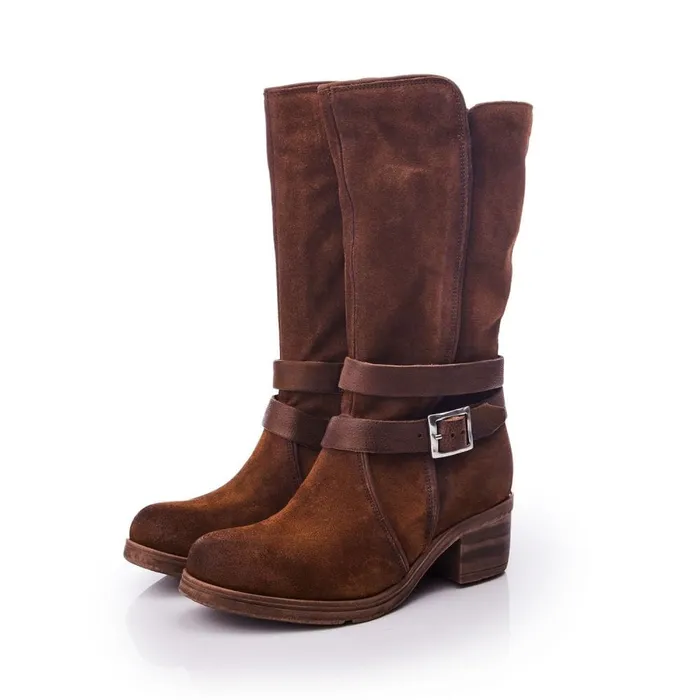 MidCalf Boots Women Moda In Pelle Brinley Tan Suede