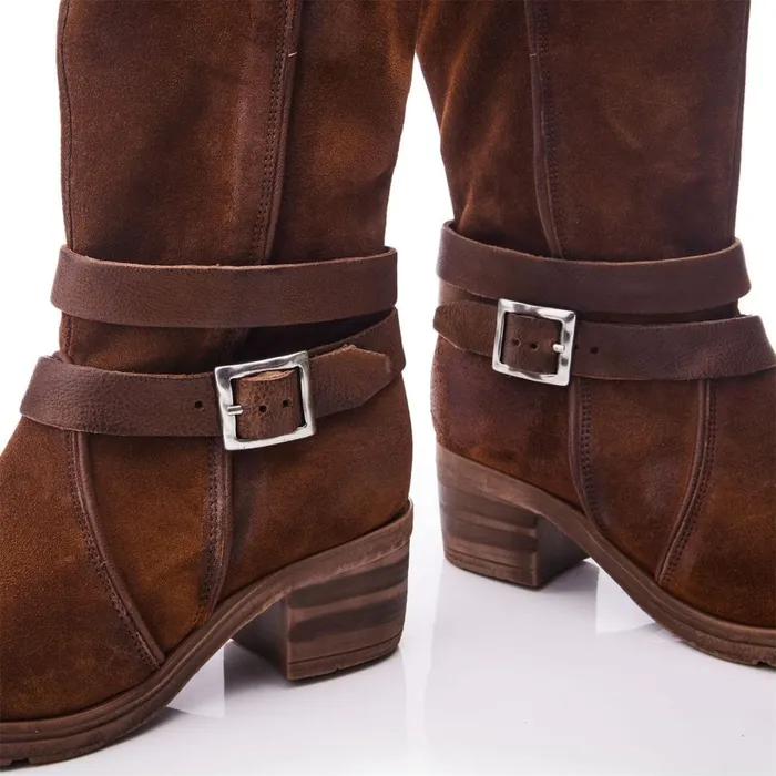MidCalf Boots Women Moda In Pelle Brinley Tan Suede