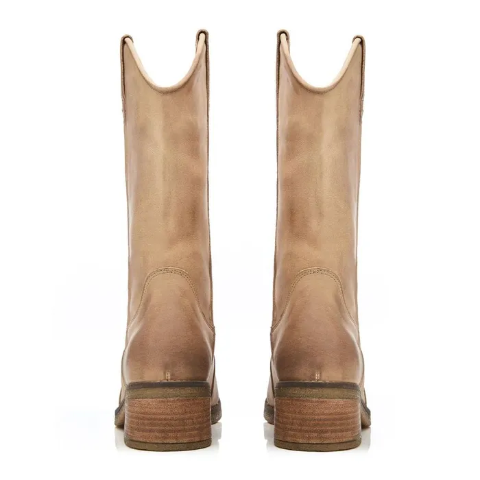 MidCalf Boots Women Moda In Pelle Dana Taupe Nubuck