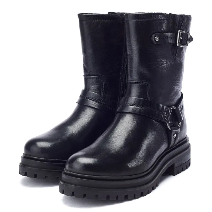MidCalf Boots Women Moda In Pelle Olencia Black Leather