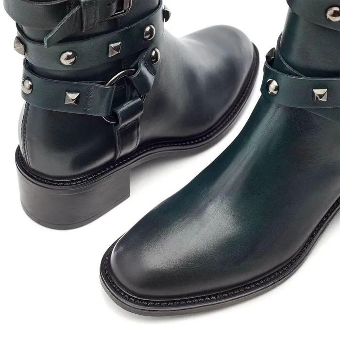 MidCalf Boots Women Moda In Pelle Orsun Green Leather