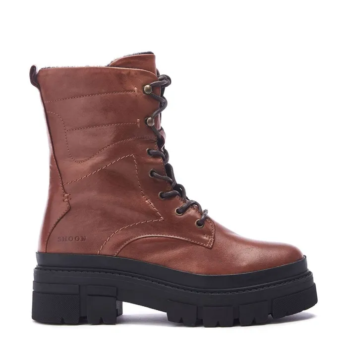 MidCalf Boots Women Moda In Pelle Shoon Sh Ocker Tan Leather