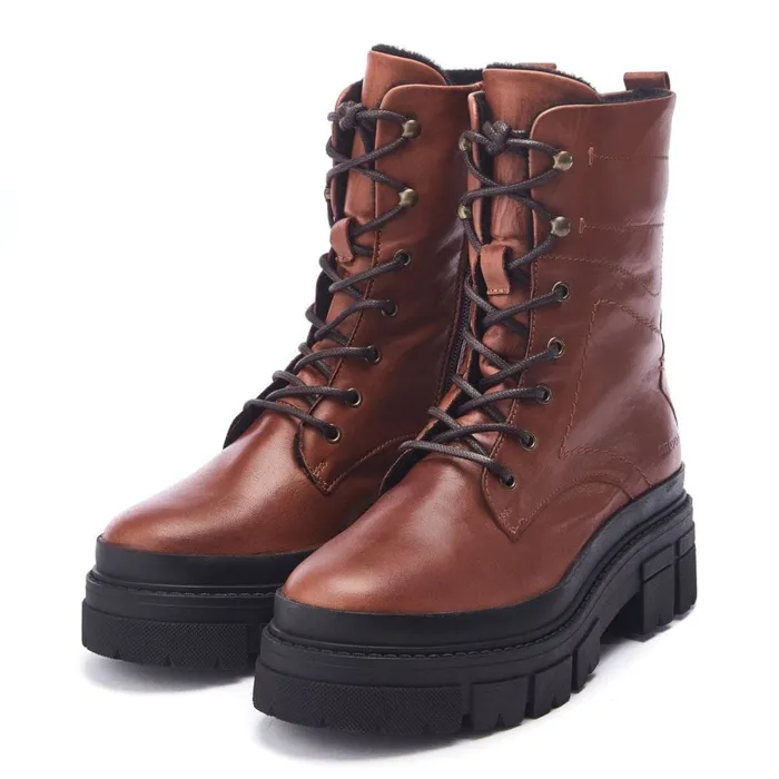 MidCalf Boots Women Moda In Pelle Shoon Sh Ocker Tan Leather