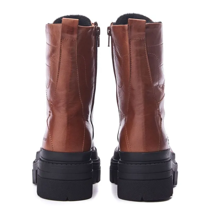 MidCalf Boots Women Moda In Pelle Shoon Sh Ocker Tan Leather
