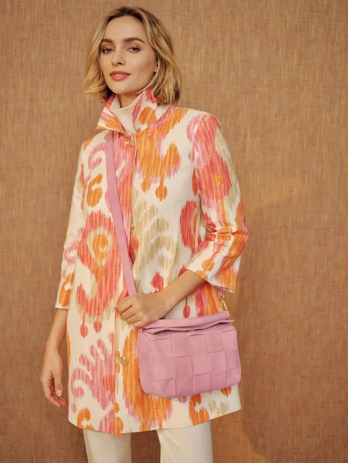 Mini Totes and Crossbody Bags WomenMen JMcLaughlin Deni Woven Suede Crossbody Pink Mini Totes and Crossbody Bags WomenMen JMcLaughlin Deni Woven Suede Crossbody Pink