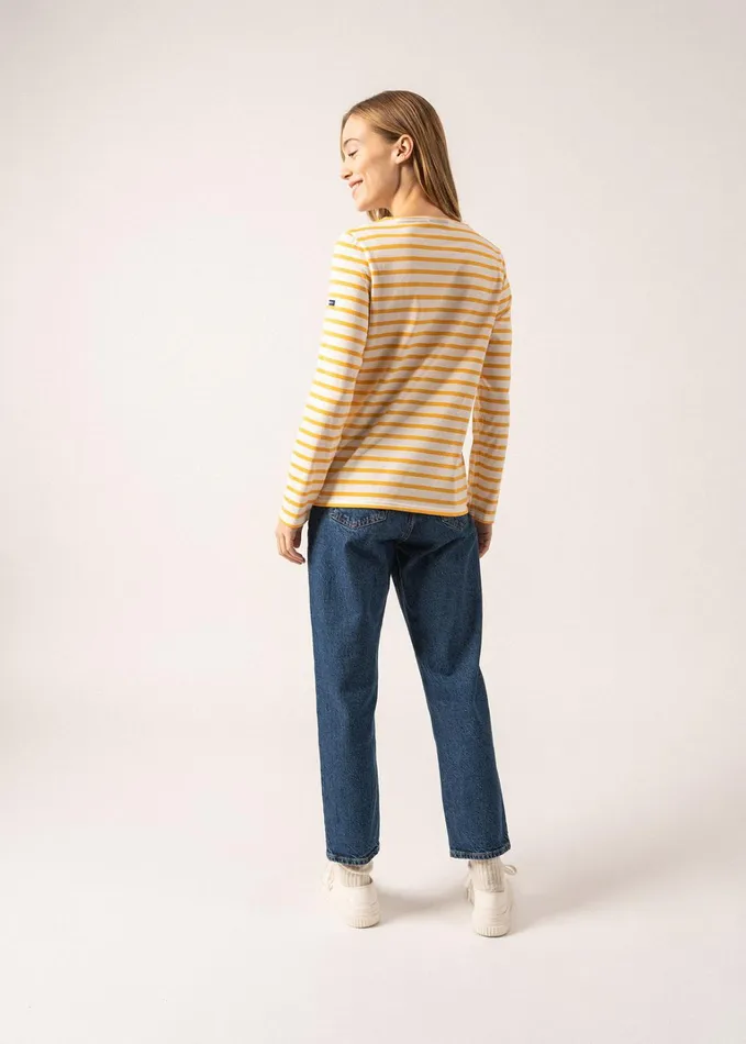 Minquidame Breton Striped Shirt With Long Sleeve Soft Cotton Ivoryamber Women Saint James Aw24