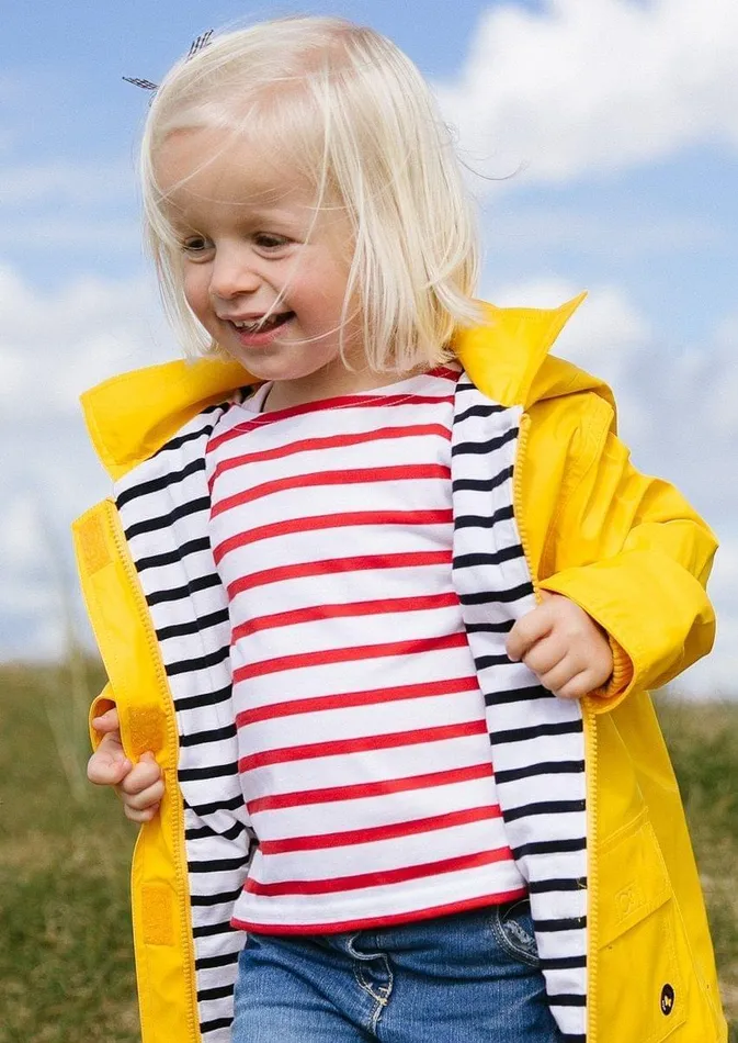 Minquiers Authentic Breton Shirt In Soft Cotton Whitered Kids Saint James Breton Striped Shirts