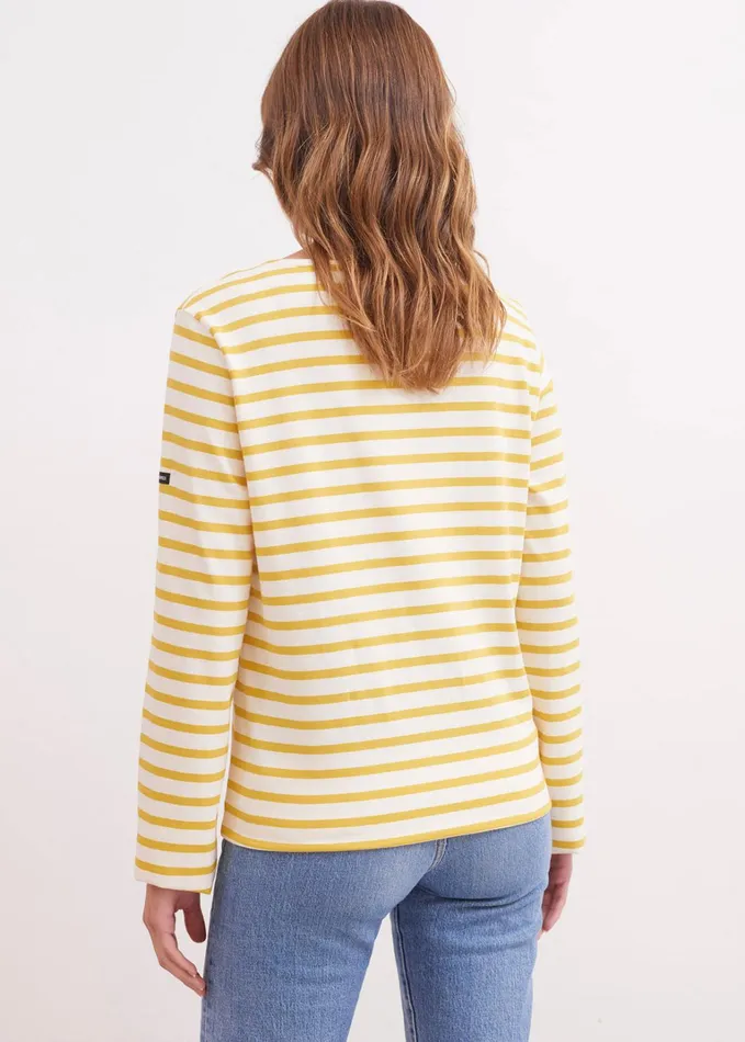 Minquiers Modern Authentic Breton Stripe Shirt Soft Cotton Ivoryamber Women Saint James Breton Striped Shirts