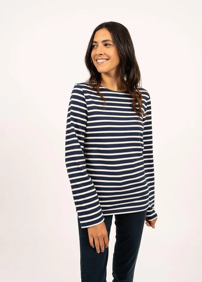 Minquiers Modern Authentic Breton Stripe Shirt Soft Cotton Navyecru Women Saint James Breton Striped Shirts Minquiers Modern Authentic Breton Stripe Shirt Soft Cotton Navyecru Women Saint James Breton Striped Shirts