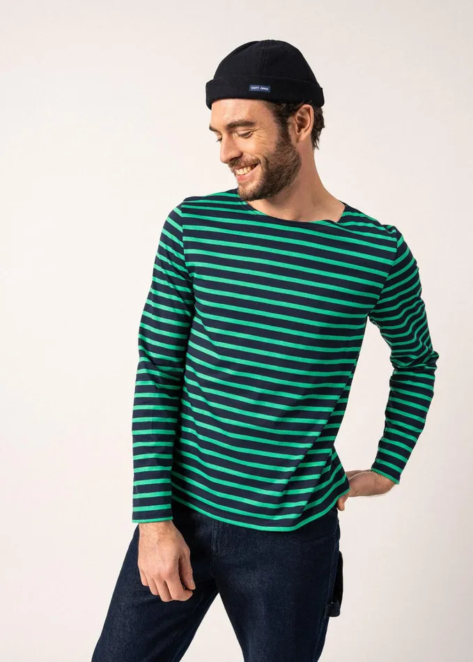Minquiers Modern Authentic Breton Stripe Shirt Soft Cotton Navykellygreen Women Saint James Aw24 Minquiers Modern Authentic Breton Stripe Shirt Soft Cotton Navykellygreen Women Saint James Aw24