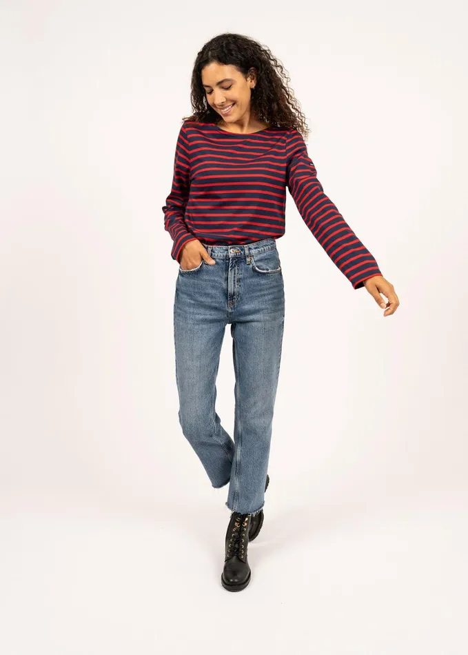 Minquiers Modern Authentic Breton Stripe Shirt Soft Cotton Navyred Women Saint James Breton Striped Shirts Minquiers Modern Authentic Breton Stripe Shirt Soft Cotton Navyred Women Saint James Breton Striped Shirts