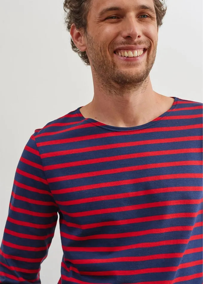 Minquiers Modern Authentic Breton Stripe Shirt Soft Cotton Navyred Women Saint James Breton Striped Shirts