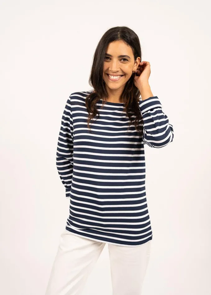 Minquiers Modern Authentic Breton Stripe Shirt Soft Cotton Navywhite Men Saint James Breton Striped Shirts