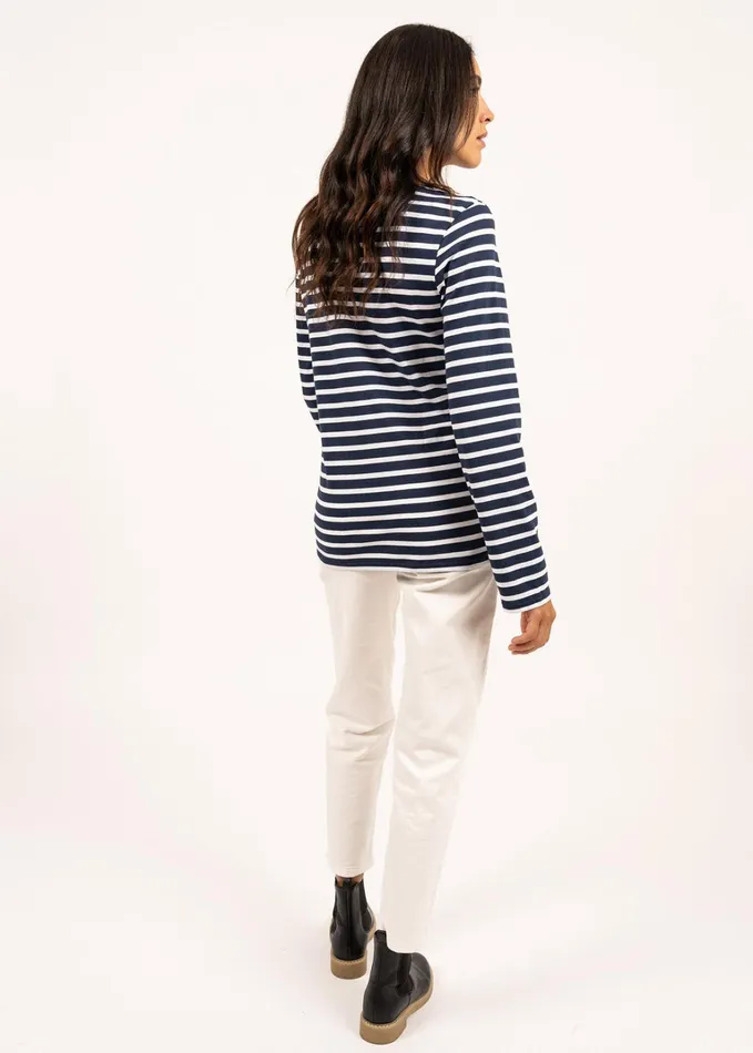 Minquiers Modern Authentic Breton Stripe Shirt Soft Cotton Navywhite Men Saint James Breton Striped Shirts