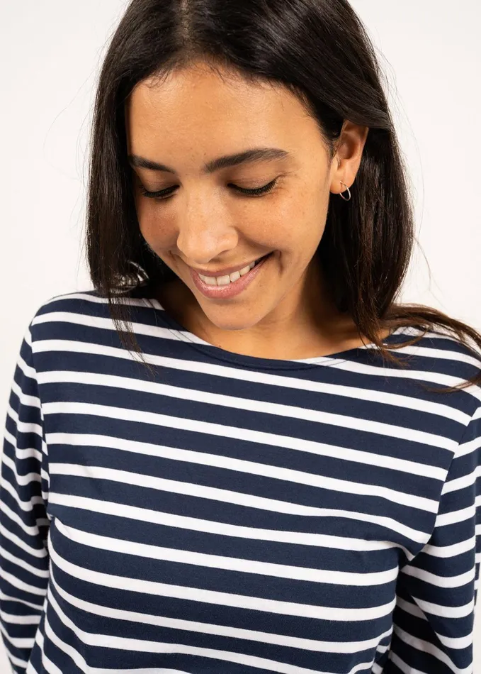 Minquiers Modern Authentic Breton Stripe Shirt Soft Cotton Navywhite Men Saint James Breton Striped Shirts