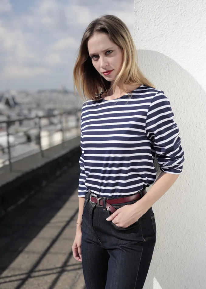 Minquiers Modern Authentic Breton Stripe Shirt Soft Cotton Navywhite Men Saint James Breton Striped Shirts