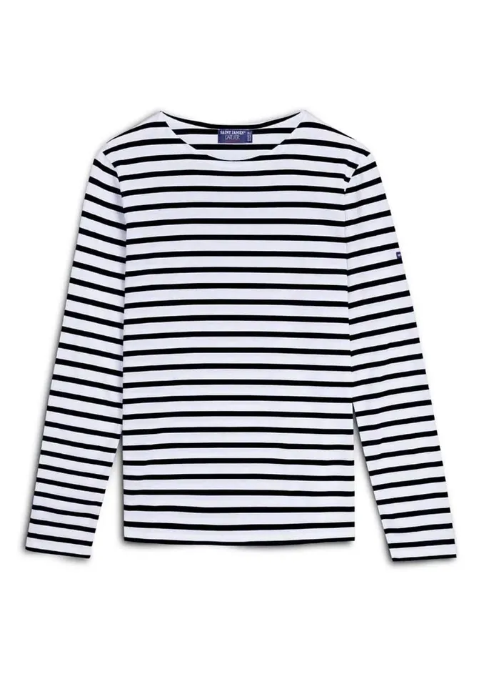 Minquiers Modern Authentic Breton Stripe Shirt Soft Cotton Whiteblack Men Saint James Breton Striped Shirts