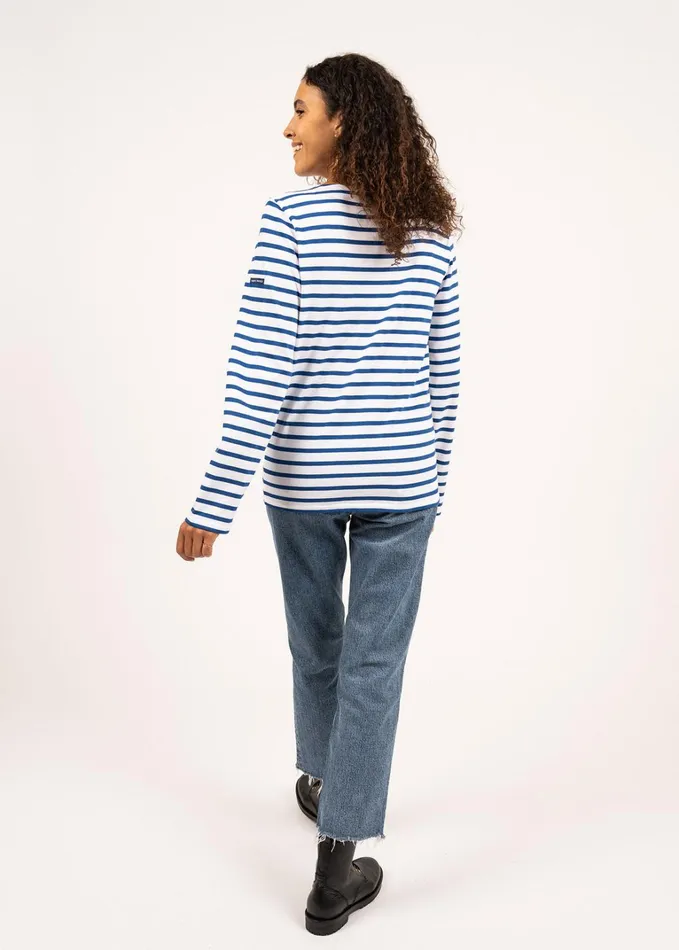 Minquiers Modern Authentic Breton Stripe Shirt Soft Cotton Whiteroyalblue Men Saint James Breton Striped Shirts