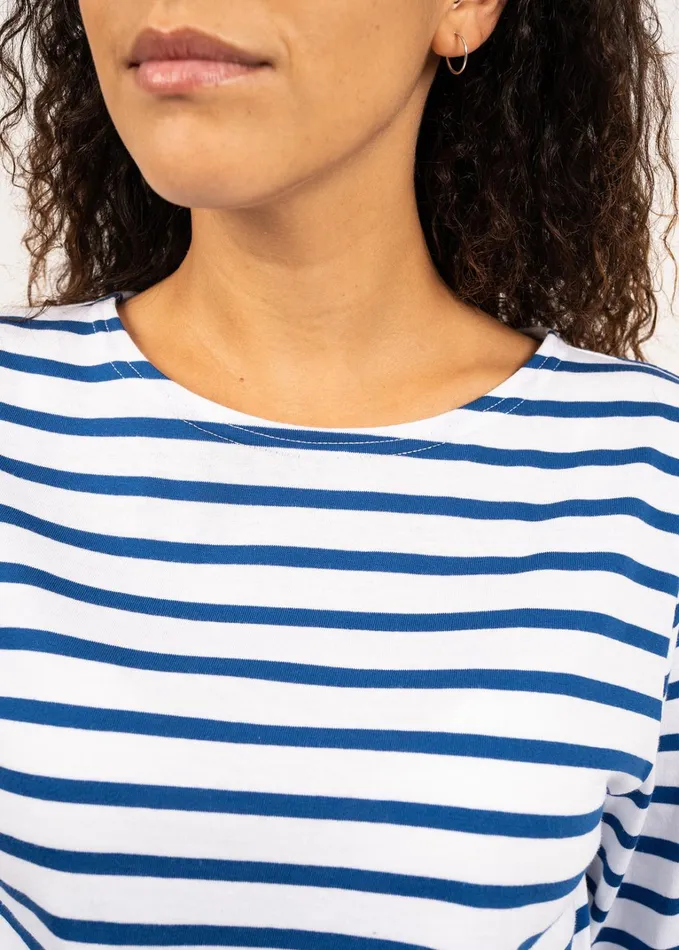 Minquiers Modern Authentic Breton Stripe Shirt Soft Cotton Whiteroyalblue Men Saint James Breton Striped Shirts