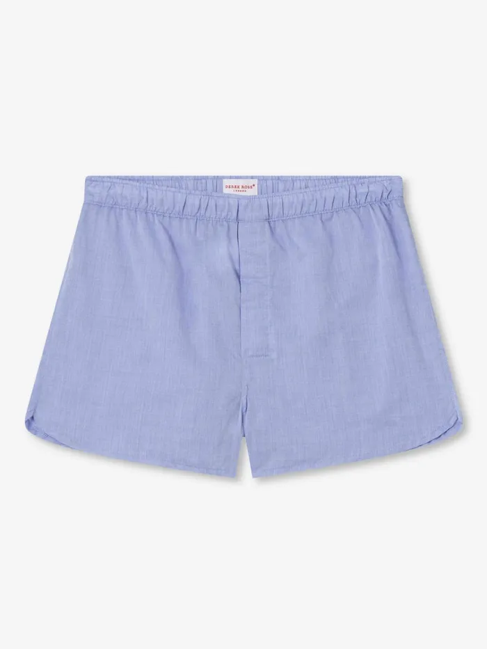 Modern Fit Boxer Shorts Men Derek Rose Modern Fit Boxers Amalfi Cotton Batiste Blue