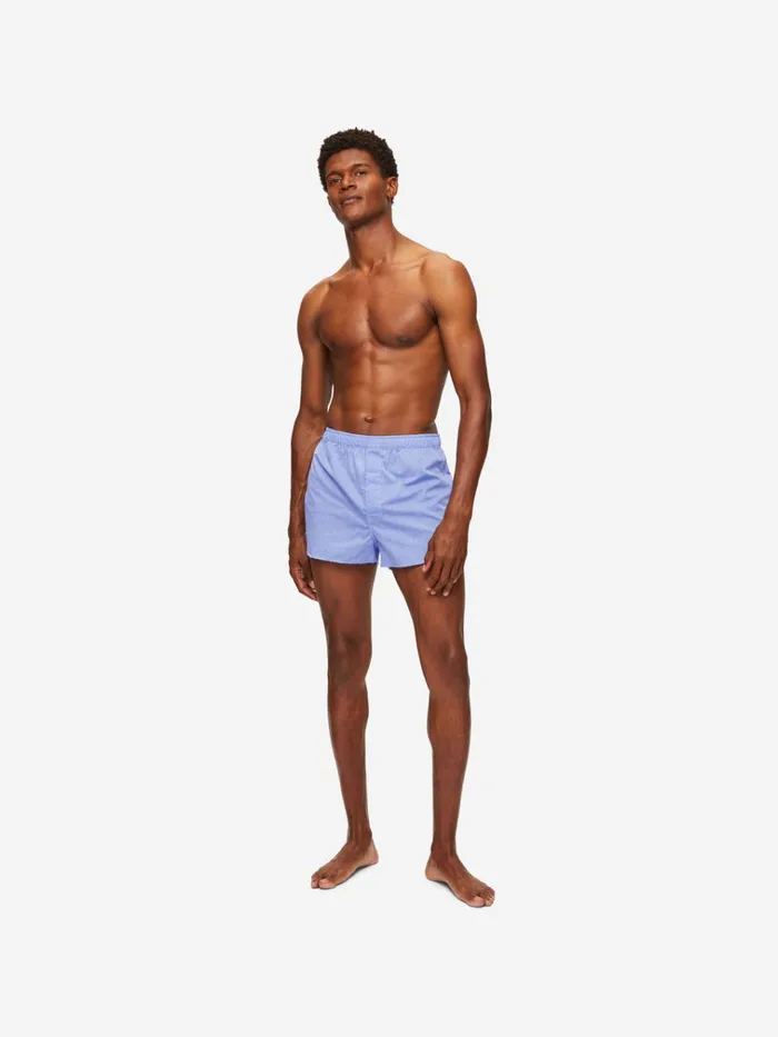Modern Fit Boxer Shorts Men Derek Rose Modern Fit Boxers Amalfi Cotton Batiste Blue