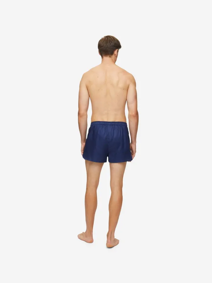 Modern Fit Boxer Shorts Men Derek Rose Modern Fit Boxers Lombard 6 Cotton Jacquard Navy